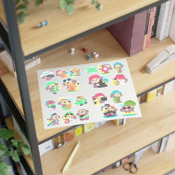 20 Cute Monkey Travel Stickers