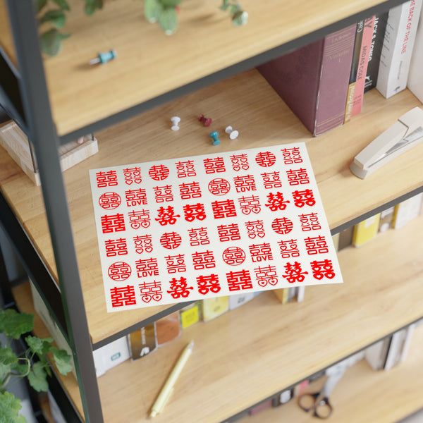 48 Chinese Wedding Double Happiness Stickers