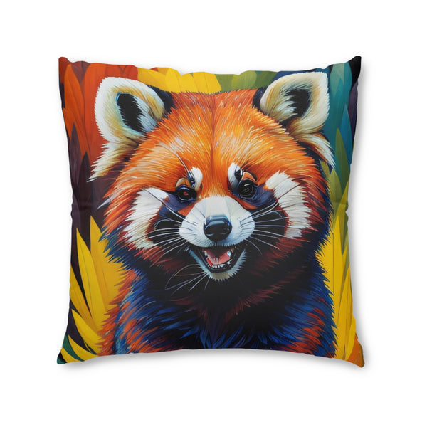 Red Panda Tufted Floor Pillow, Square
