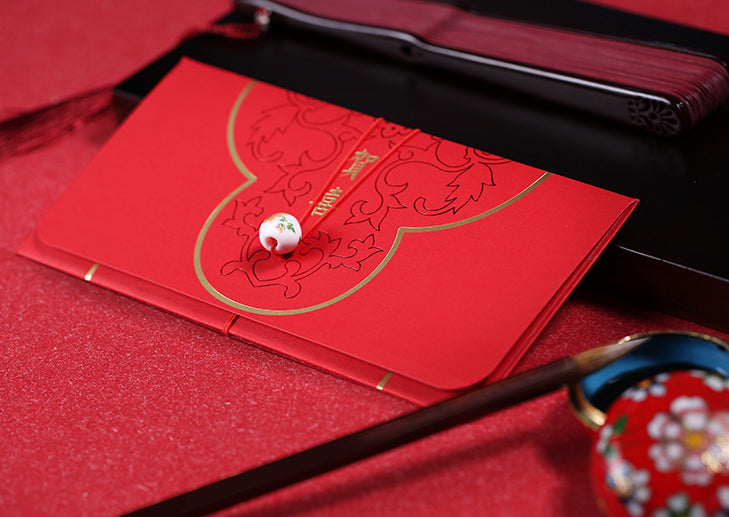 Double Happiness Chinese Wedding Laser Cut Red Money Envelopes