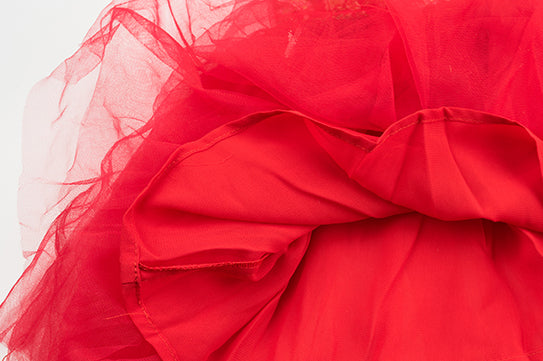 Red Cherry Blossom Cheongsam Tutu Dress for Girls