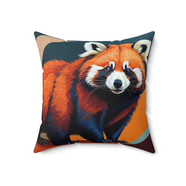 Red Panda Spun Polyester Square Pillow