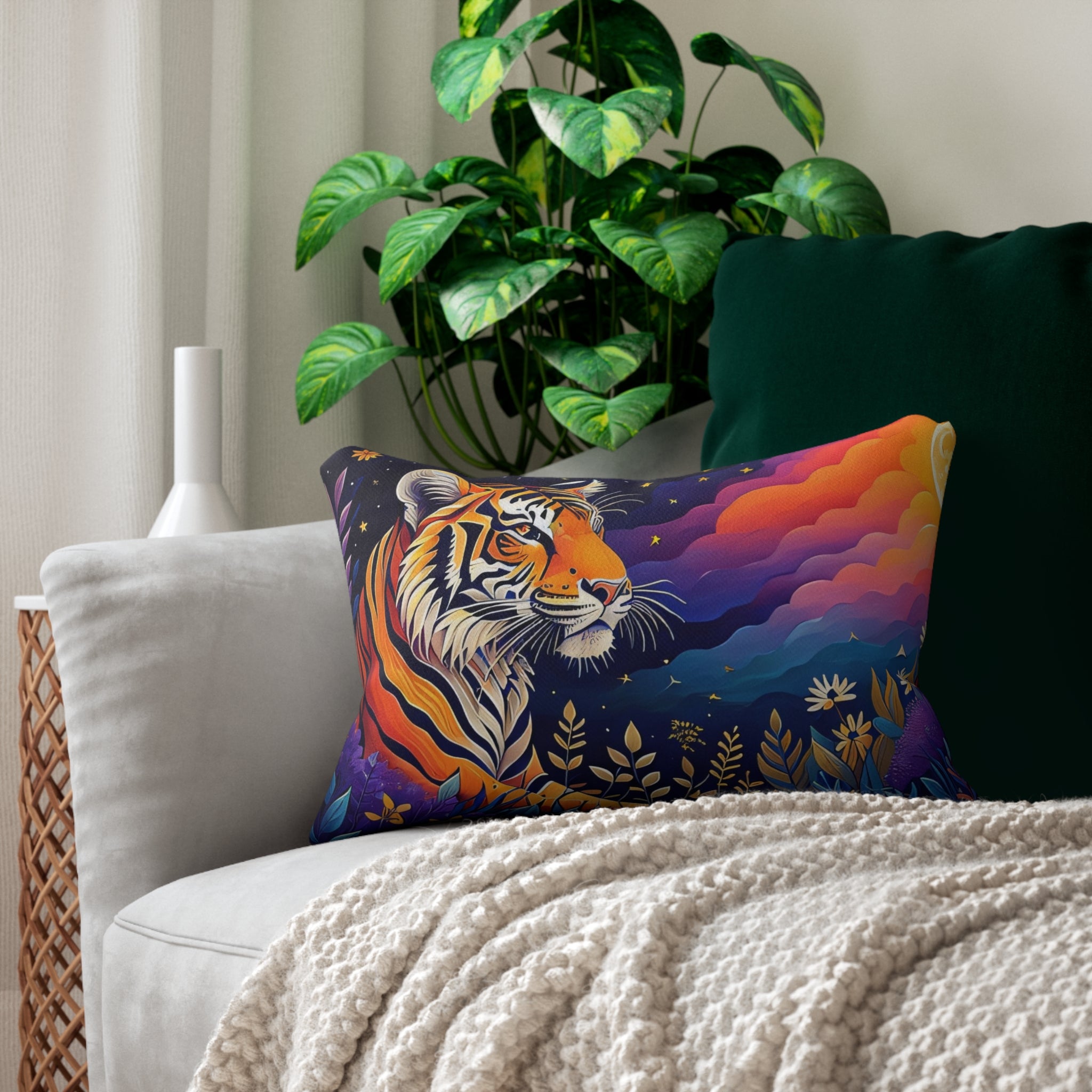 Tiger Spun Polyester Lumbar Pillow