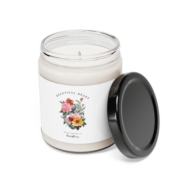 Beautiful Blooming Floral Heart Finds Beauty in Everything Scented Soy Candle, 9oz