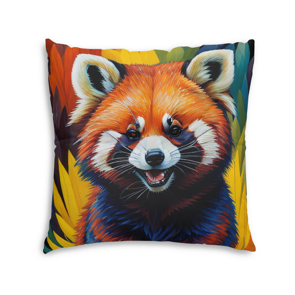 Red Panda Tufted Floor Pillow, Square