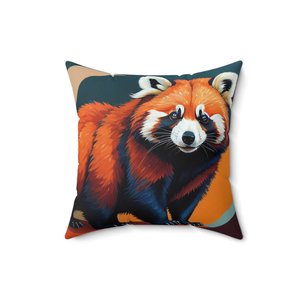 Red Panda Spun Polyester Square Pillow