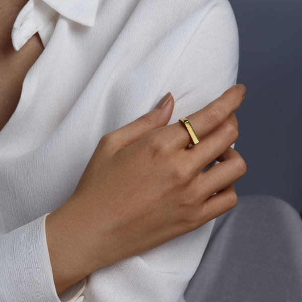 Signet Gold Ring Statement Ring Chunky Ring