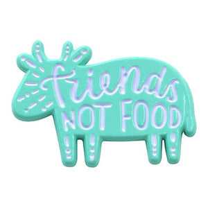 “Friends Not Food” Vegan / Vegetarian Pride Pin