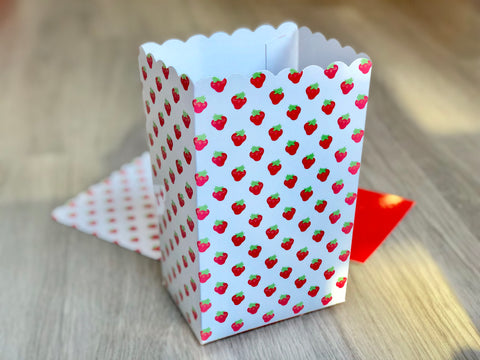 Strawberry Favor Boxes / Treat Boxes / Popcorn Boxes