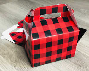 Black and Red Buffalo Plaid Favor Boxes / Treat Boxes / Gift Boxes