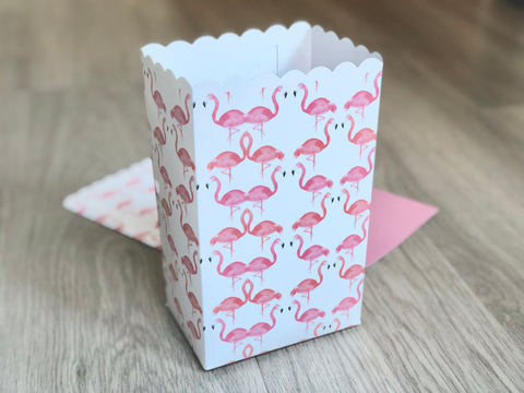 Pink Flamingo Favor Boxes / Treat Boxes / Popcorn Boxes