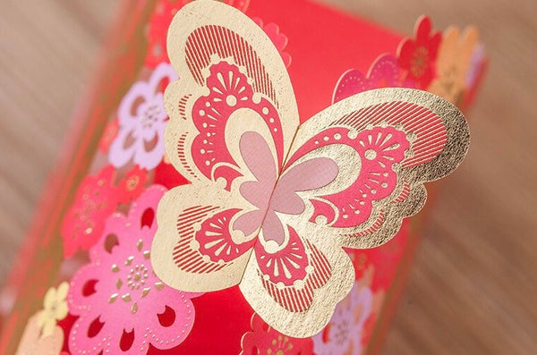 Chinese Wedding Double Happiness Butterfly Favor Boxes