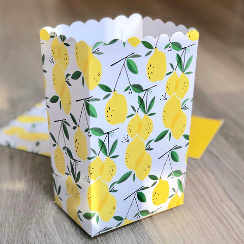 Lemon Pattern Favor Boxes / Treat Boxes / Popcorn Boxes