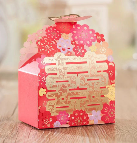 Chinese Wedding Double Happiness Butterfly Favor Boxes