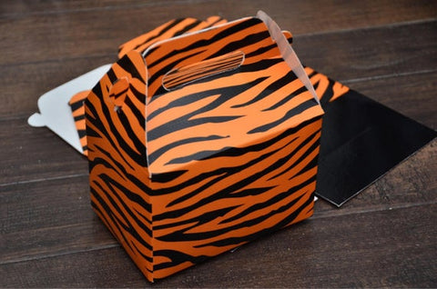 Animal Print Safari Themed Tiger Print Favor Boxes / Treat Boxes / Gift Boxes