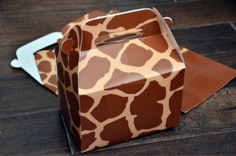 Animal Print Safari Themed Giraffe Print Favor Boxes / Treat Boxes / Gift Boxes