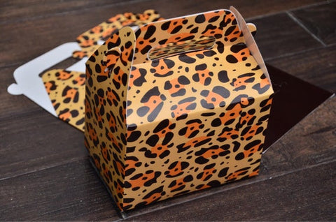 Animal Print Safari Themed Leopard Print Favor Boxes / Treat Boxes / Gift Boxes