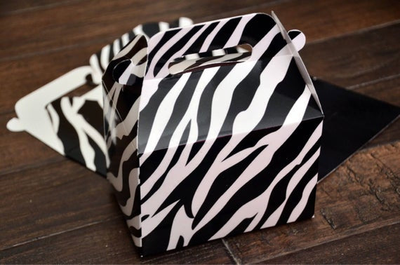 Animal Print / Safari Theme / Tiger / Leopard / Giraffe / Zebra Favor Boxes / Treat Boxes / Gift Boxes