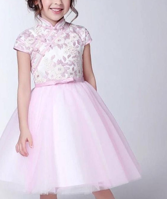 Pink Cheongsam Tutu Dress for Girls