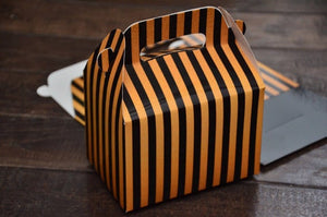 Black and Gold Art Deco Stripe Favor Boxes / Treat Boxes / Gift Boxes