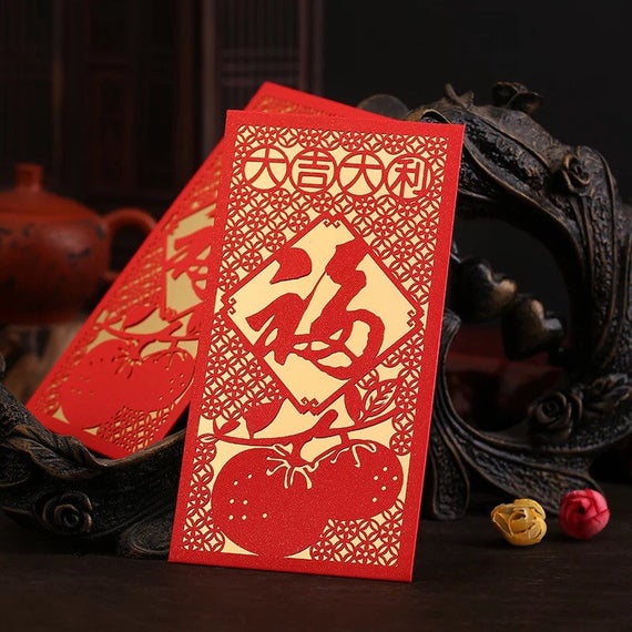 Assorted Chinese New Year 2023 Year of the Rabbit Laser Cut Red Envelopes