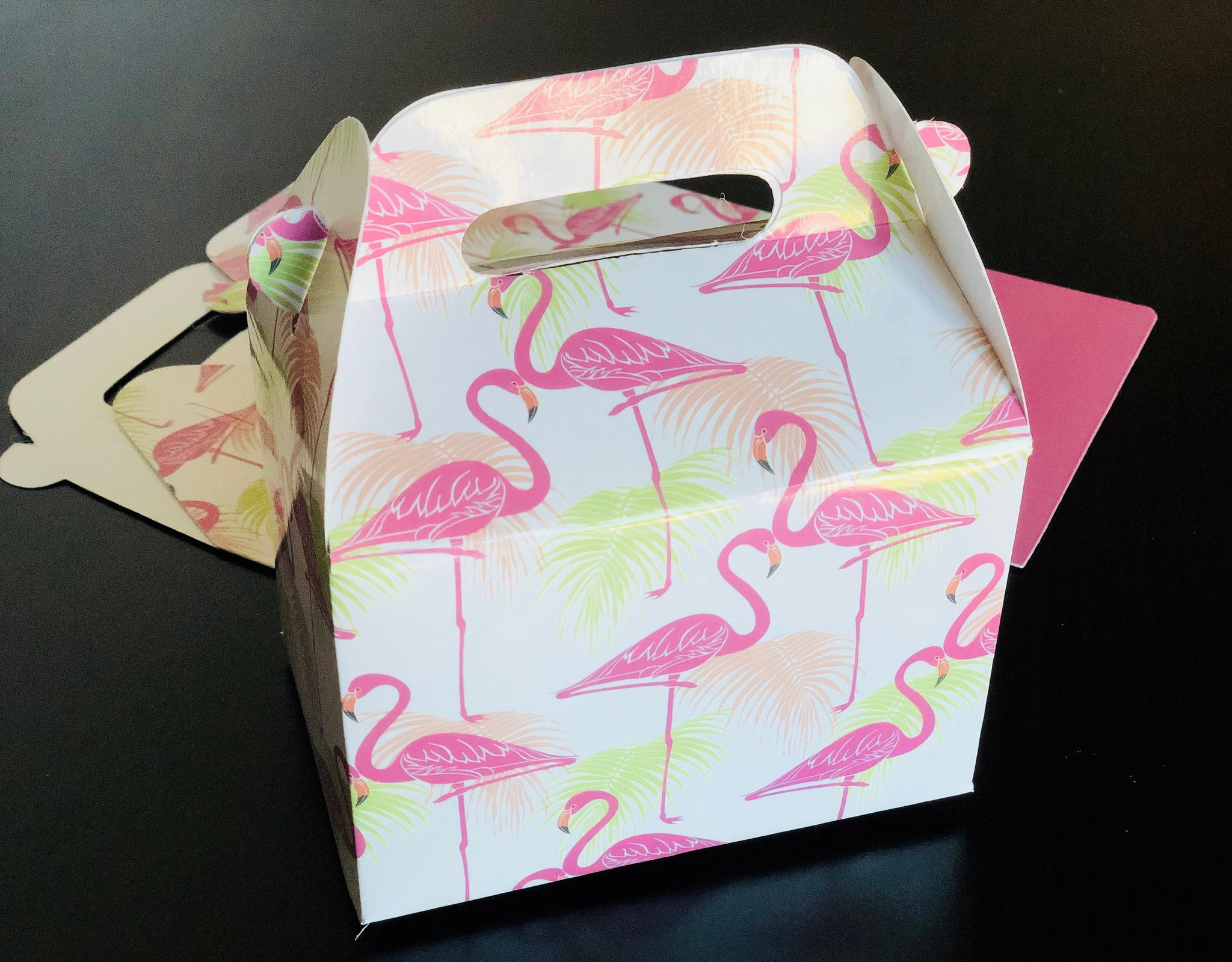 Pink Flamingo Pattern Favor Boxes / Treat Boxes / Gift Boxes