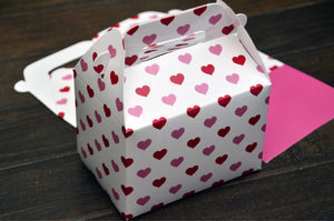 Valentine's Day Red Pink Sweet Heart Pattern Wedding Favor Boxes / Treat Boxes / Gift Boxes