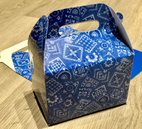 Blue Western Bandana Pattern Boxes / Treat Boxes / Gift Boxes