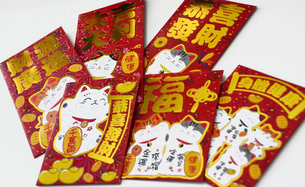 Chinese New Year of the Pig 2019 Lucky Cat Holographic Money Envelopes