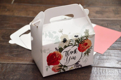 Thanksgiving Thank You Floral Favor Boxes / Treat Boxes / Gift Boxes